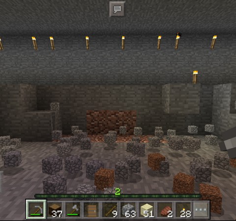 Minecraft：小雪的地下秘密基地3「挖出基地的主要空間」